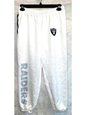 Las Vegas Raiders White Sweatpants Joggers Unisex Football Track Pants Large